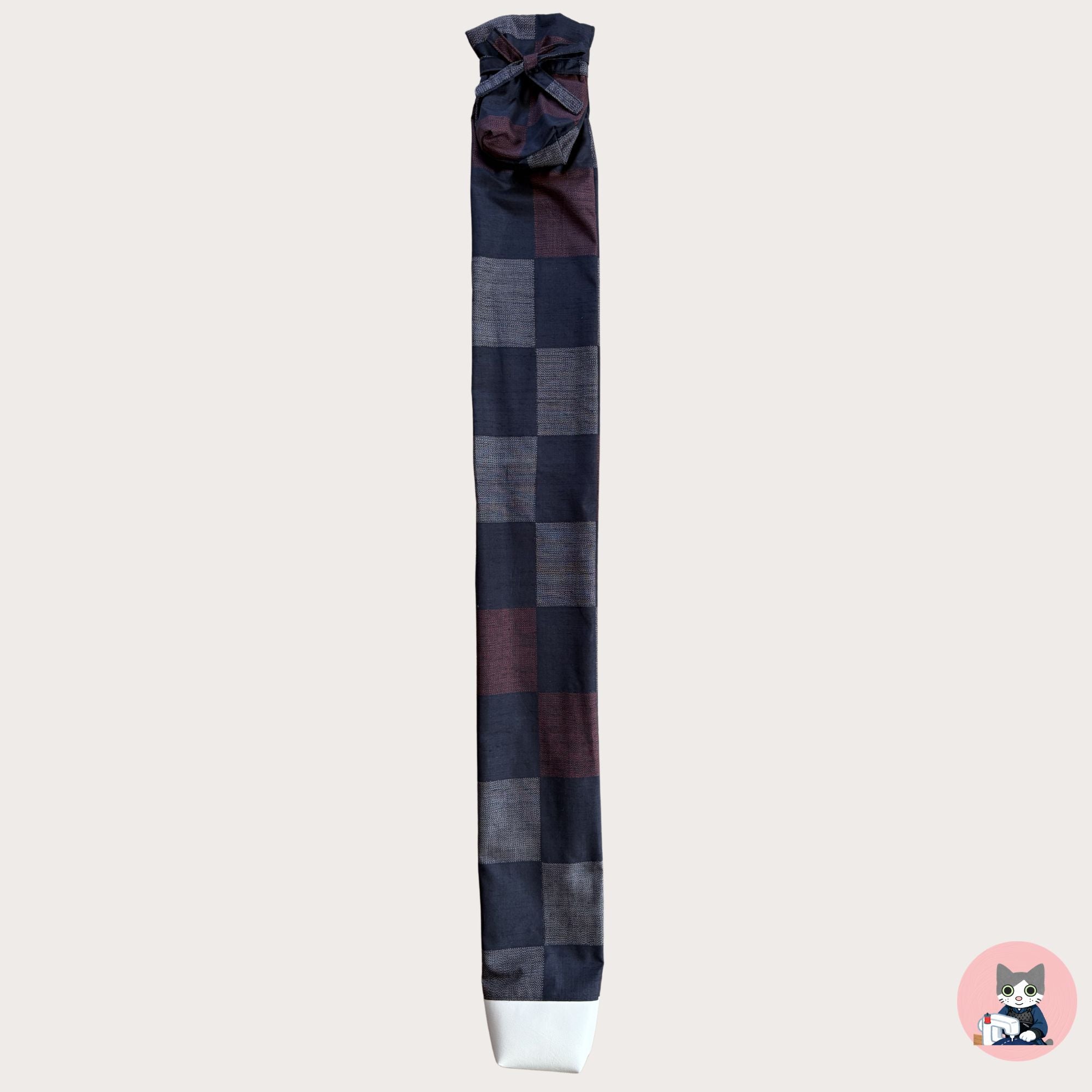 【Certified Tsumugi】Brown & Black Checkered - Pure Mud-Dyed Yuki Tsumugi