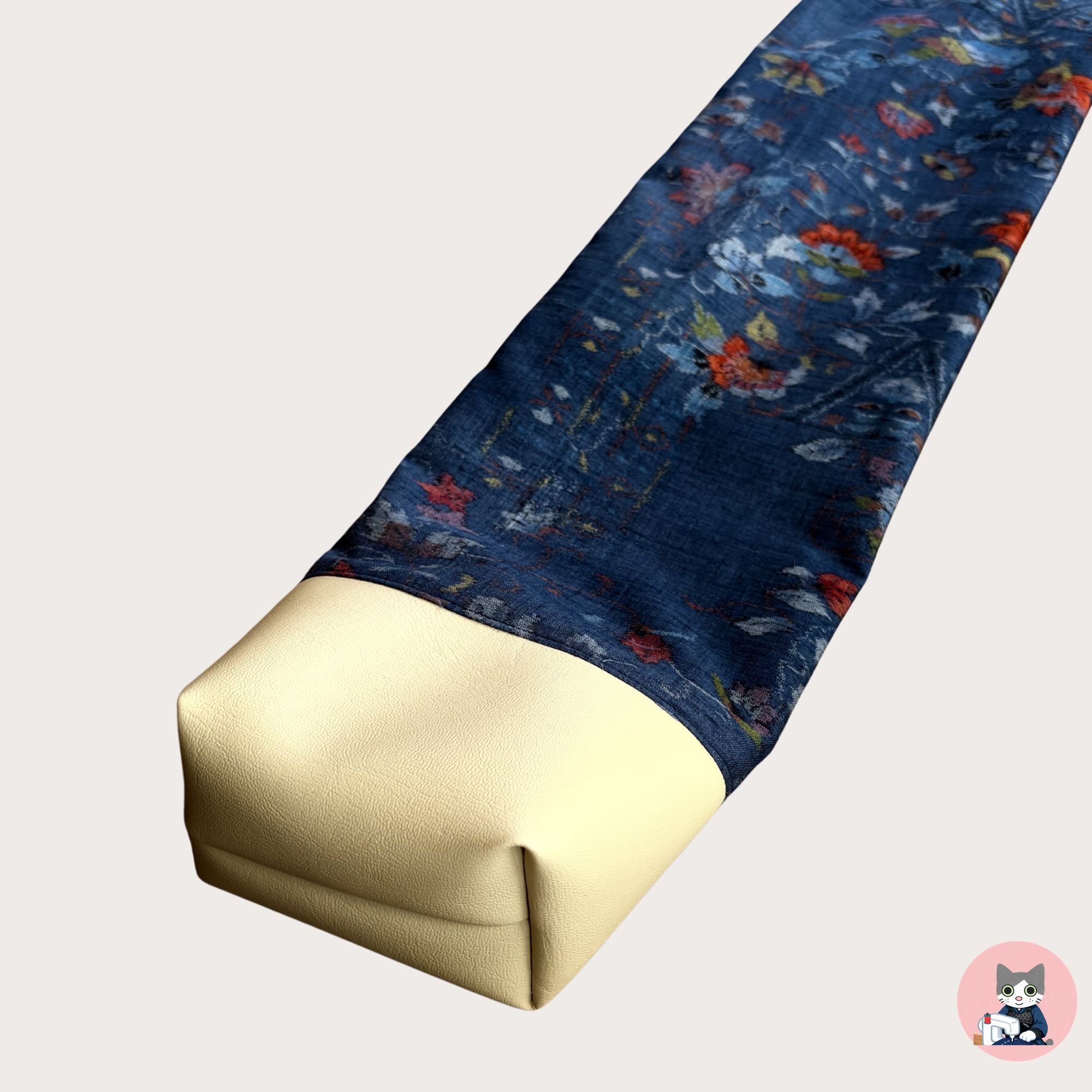 【Certified Tsumugi】Blue-Gray  Floral Arabesque- Ojiya Tsumugi