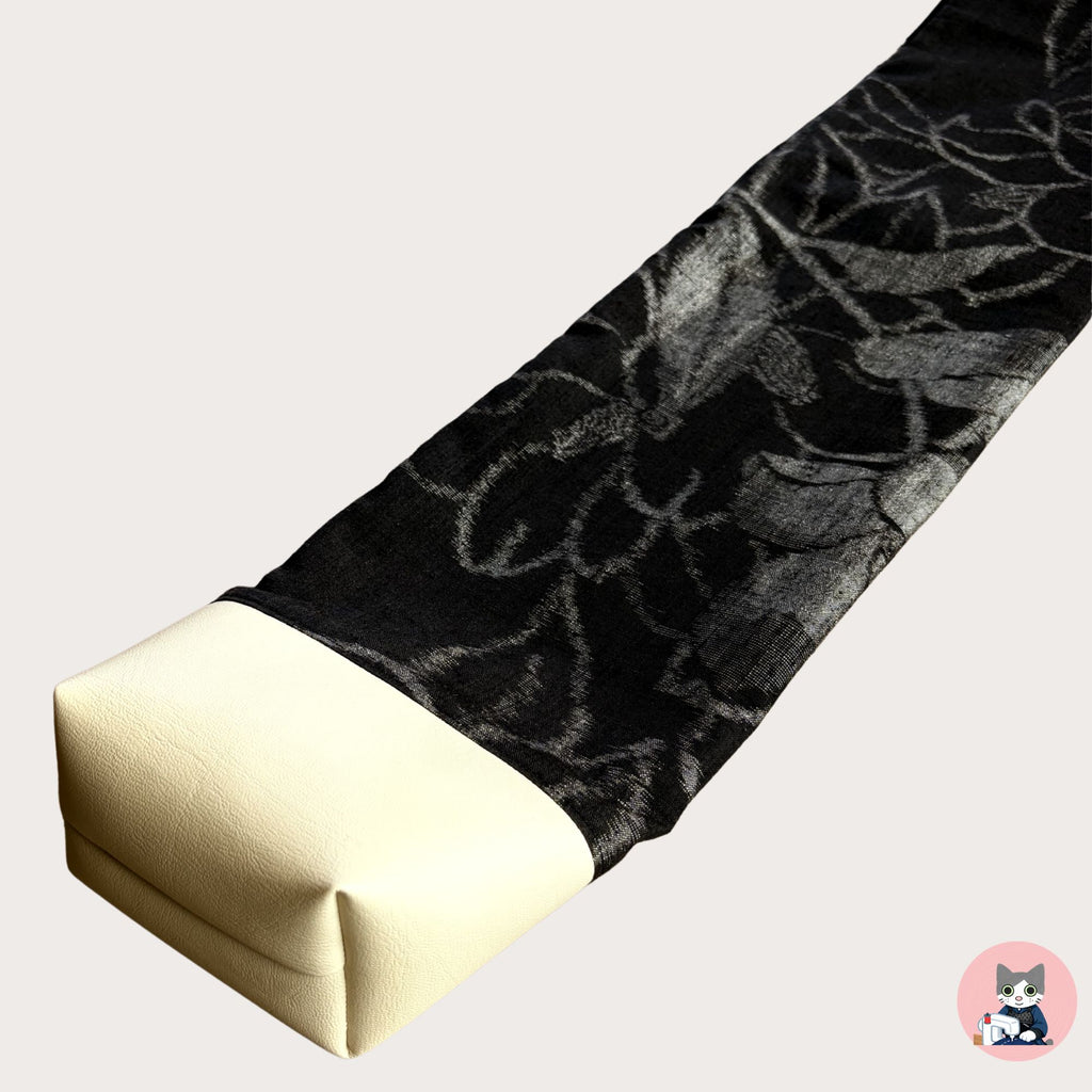 【Certified Tsumugi】Camellia ( Black)- Mud-Dyed Oku-Noto Tsumugi
