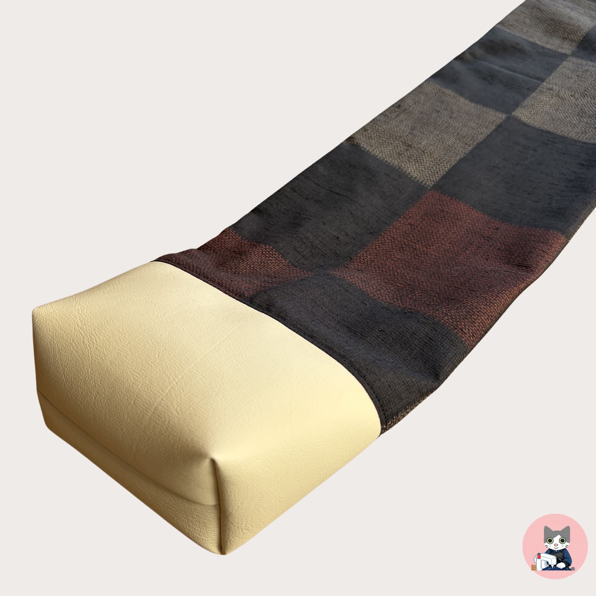 【Certified Tsumugi】Brown & Black Checkered - Pure Mud-Dyed Yuki Tsumugi