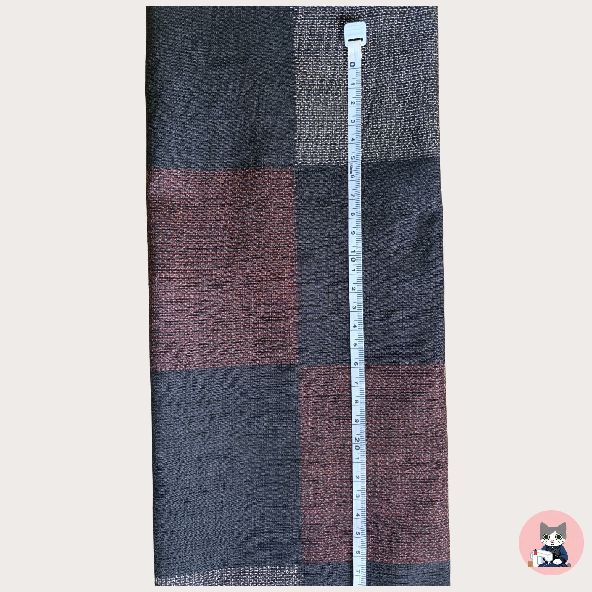 【Certified Tsumugi】Brown & Black Checkered - Pure Mud-Dyed Yuki Tsumugi