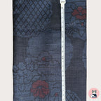 Deep Navy Snow Wheel & Floral Pattern