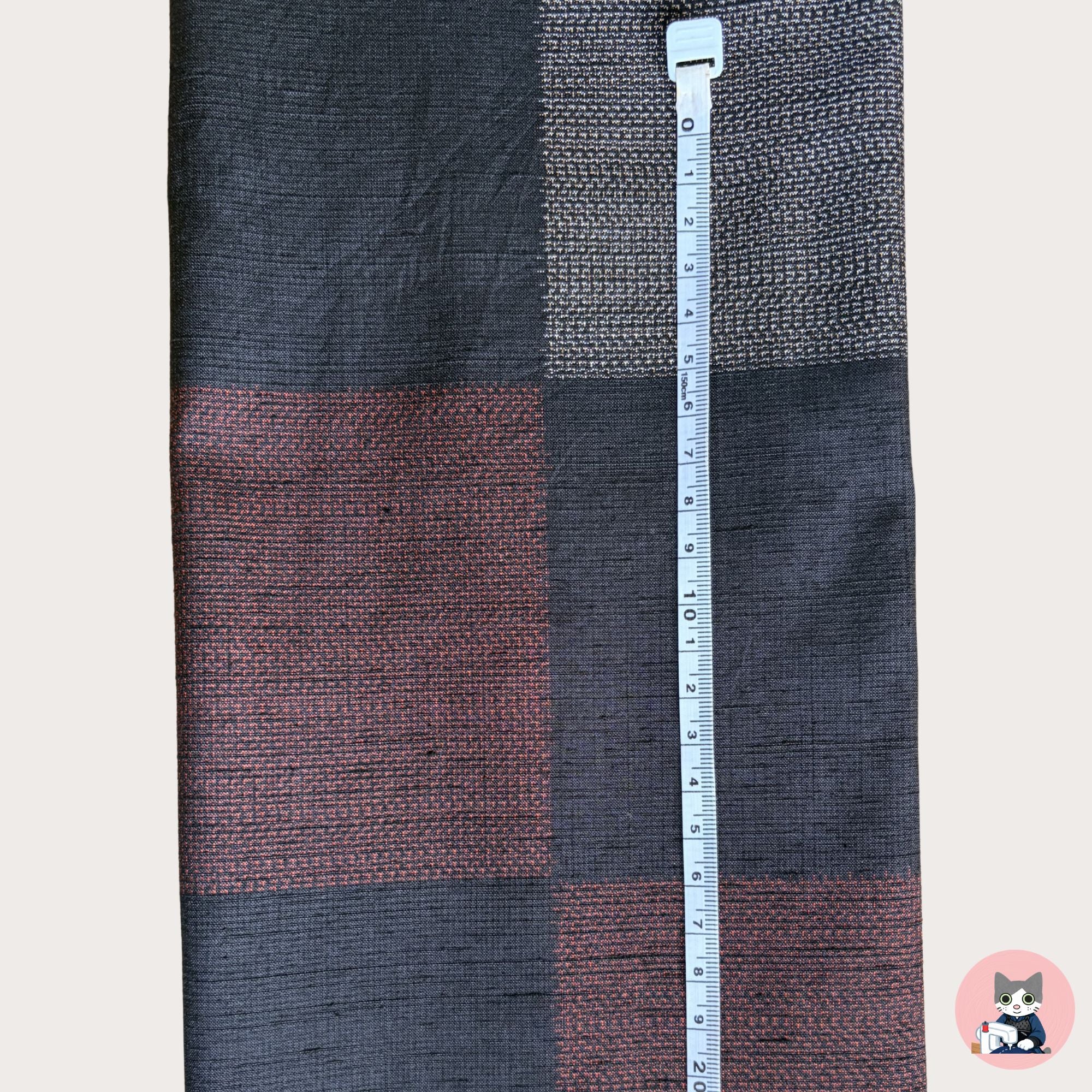 【Certified Tsumugi】Brown & Black Checkered - Pure Mud-Dyed Yuki Tsumugi