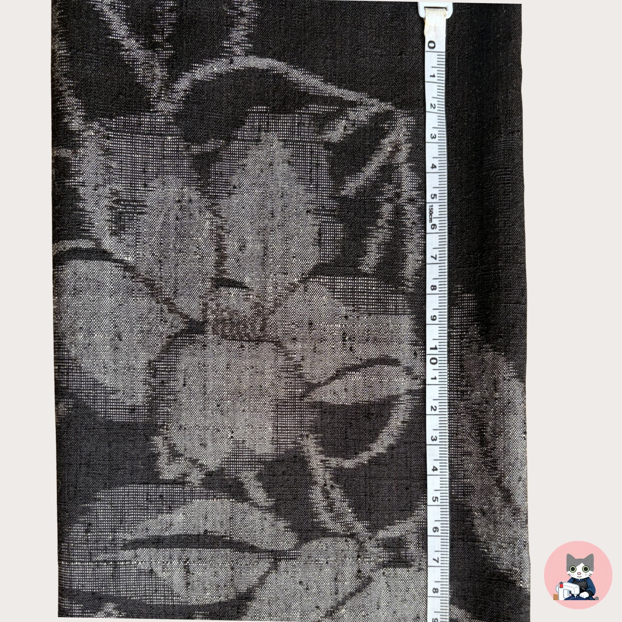 【Certified Tsumugi】Camellia ( Black)- Mud-Dyed Oku-Noto Tsumugi